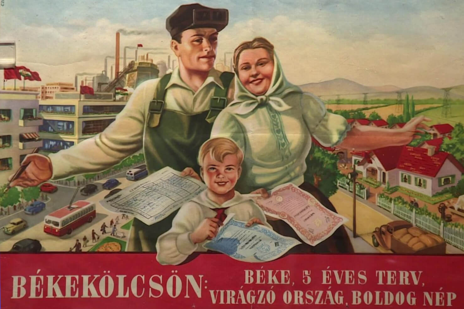 Friedenskredit, Frieden, 5-Jahres-Plan... Poster von István Czeglédi.