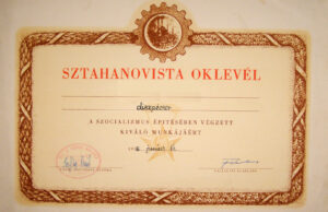 sztahanovista oklevél